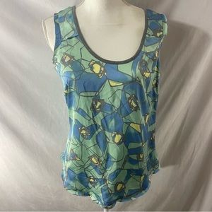 DKNY Jeans Green Multi Print Sleeveless top